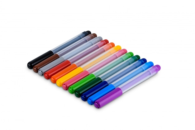 Set of Colorful marker pen isolated