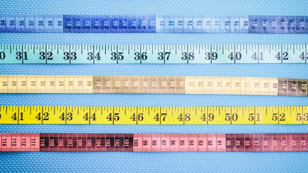 set of colorful measure tapes