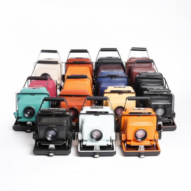 Set of Colorful Polaroid Cameras