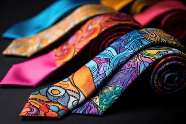 Set of colorful ties isolated