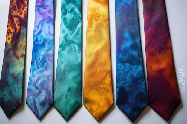 Photo set of colorful ties isolated