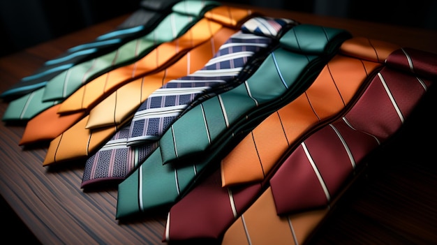 set of colorful ties isolated