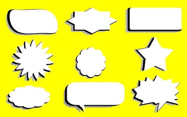 A set of conversational bubbles and shapes stickers for advertising