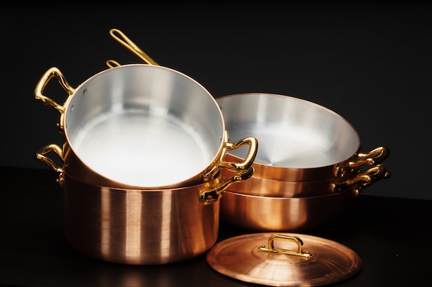 Photo set of copper cookware