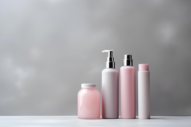 Set of cosmetic bottles mockup