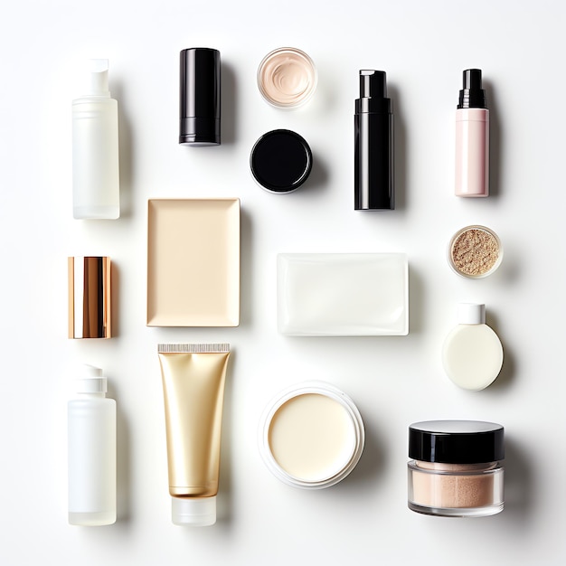 Photo set of cosmetic products generate ai