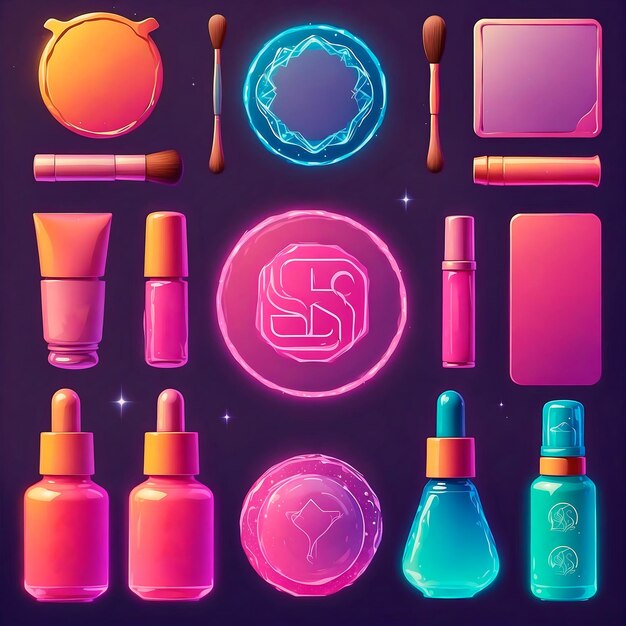 Set of cosmetics icons