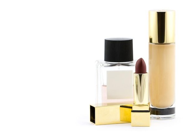 Set of cosmetics with lipstick