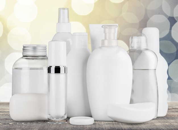 Foto set cosmetische producten in witte containers