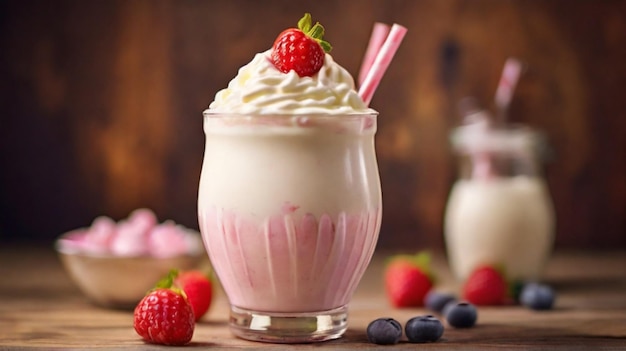 set creamy milkshake