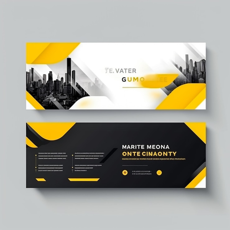 Photo set of creative web banners of standard size with a place for photos vertical horizontal
