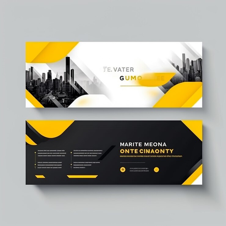 Photo set of creative web banners of standard size with a place for photos vertical horizontal
