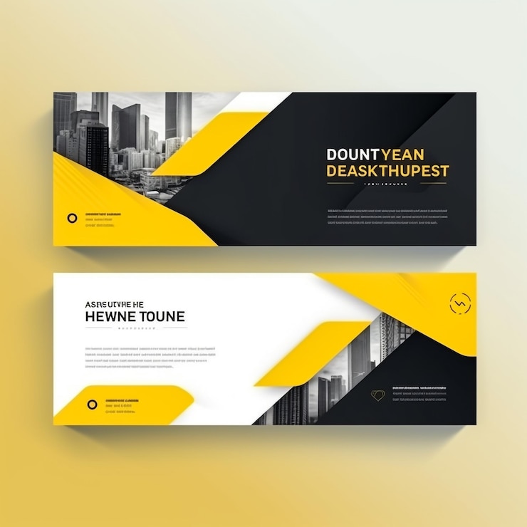 Photo set of creative web banners of standard size with a place for photos vertical horizontal