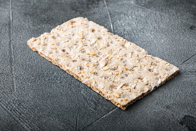 Set of crispy breads set, on gray stone table