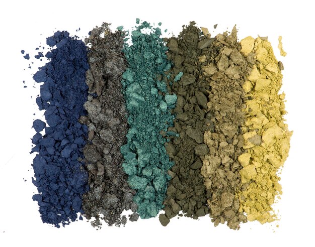 Photo set of crushed eye shadows