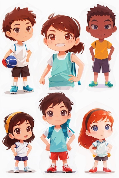 A set of cute little kids