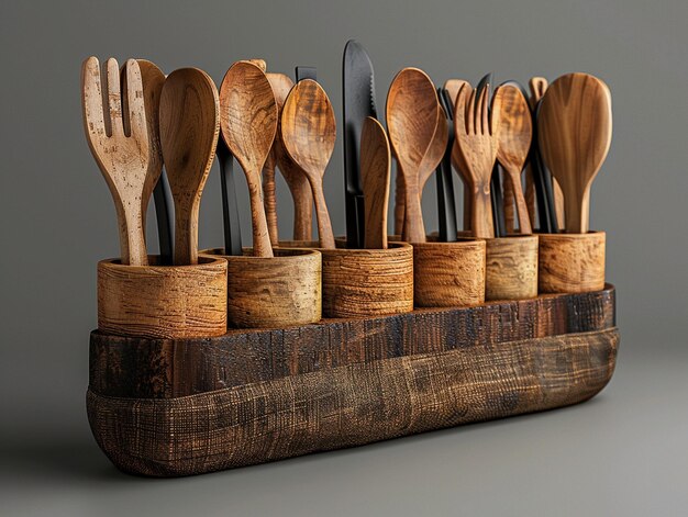 Set Cutlery Holders Mockup