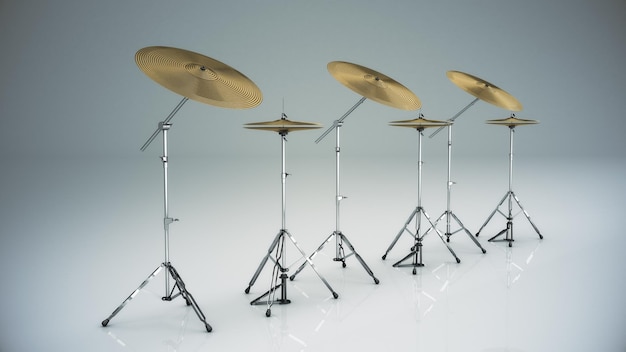 A set of cymbals with the word drum on the top.