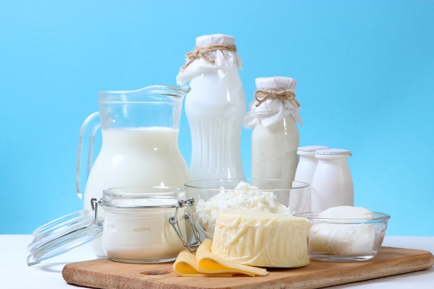 Set of dairy products on the table