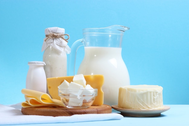 Set of dairy products on the table