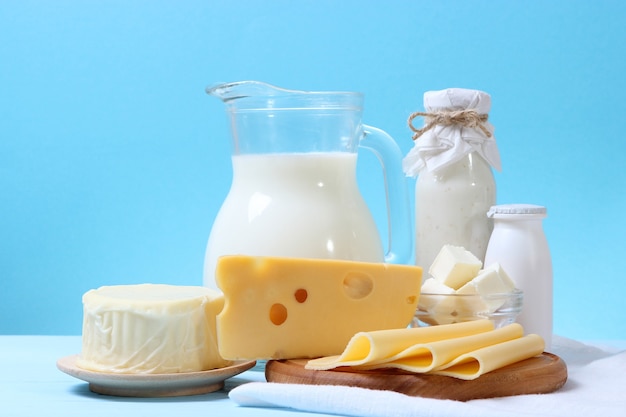 Set of dairy products on the table