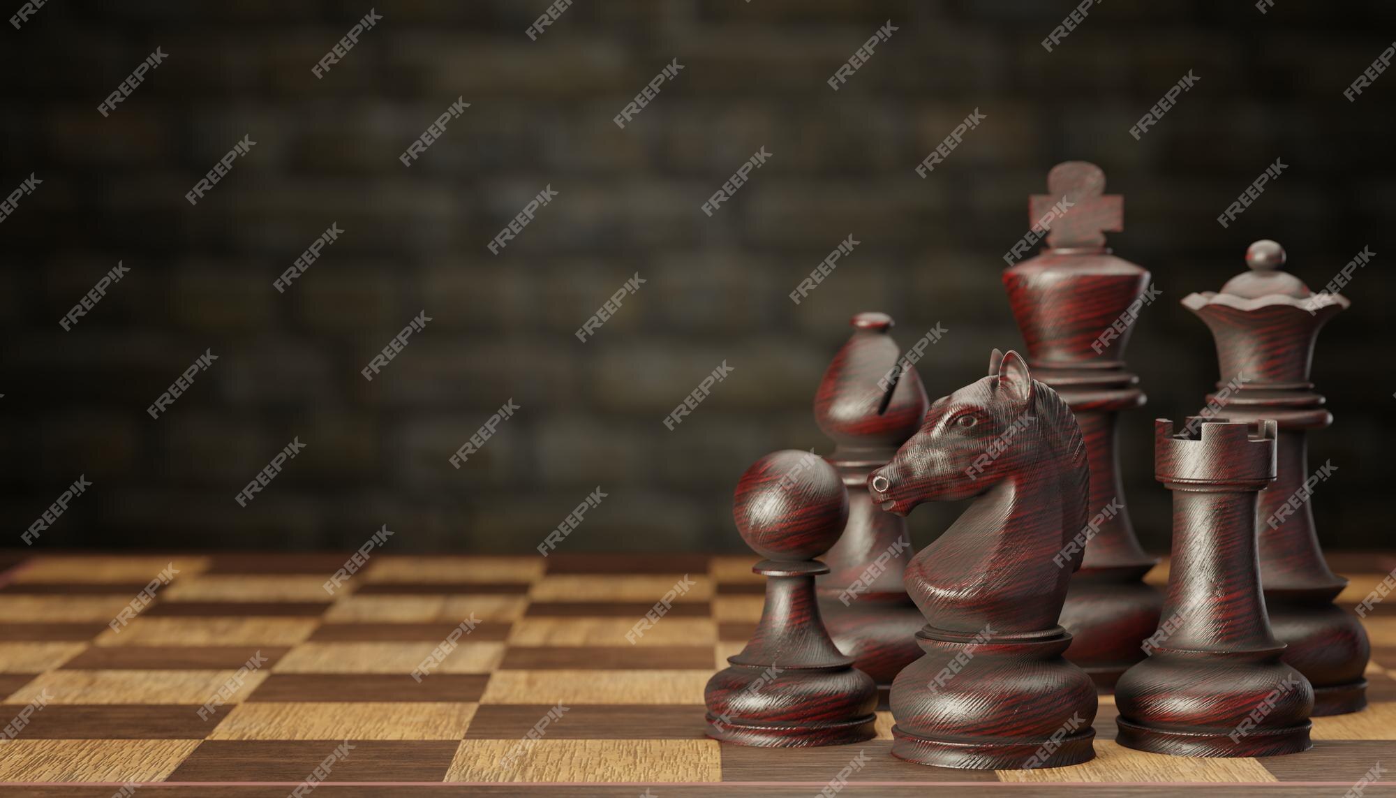 3d Rendering Of Black Chess Pieces Strategically Positioned On A