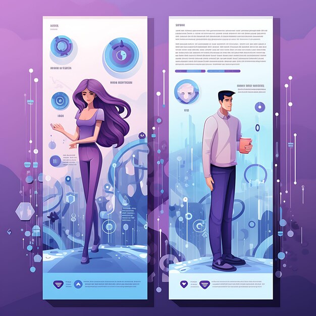 Set of data privacy tech banner ads lock and security elements grap flat 2d art design creative