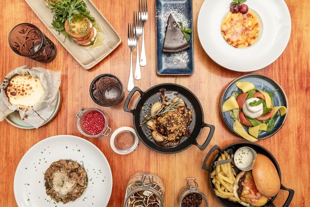 Premium Photo | Set of delicious recipes for international food dishes