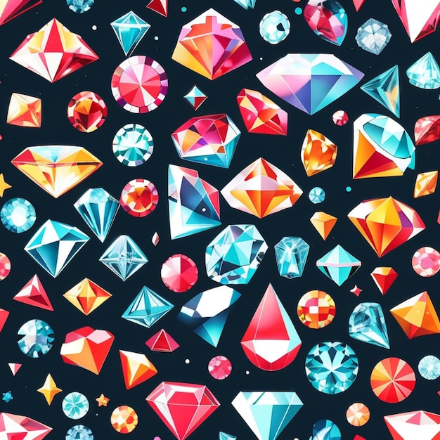 Photo a set of diamond designs ai generated