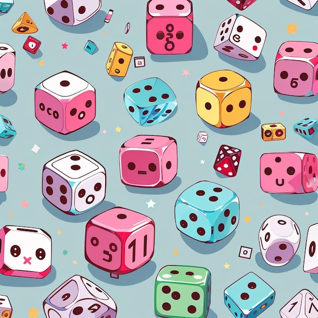 Photo a set of dice designs ai generated