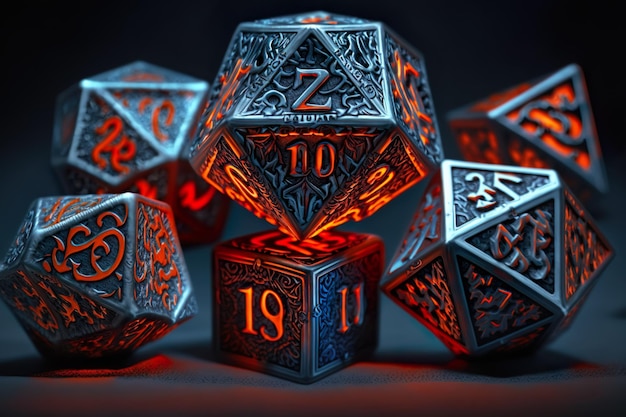 A set of dice with the number 19 on them.