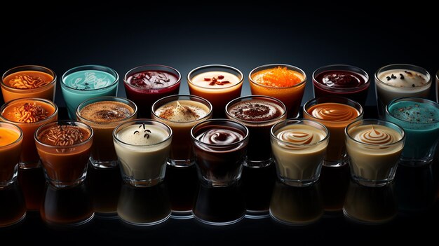 Photo set of different coffee