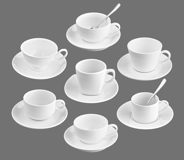 Set of different cup of coffee