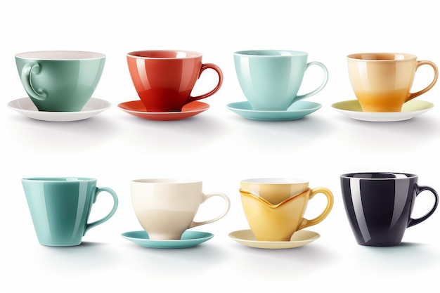 Set of different cups Generate Ai