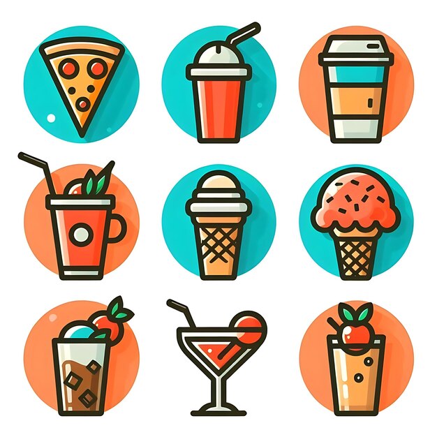 A set of different juice icons