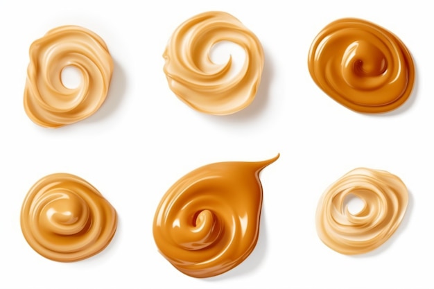 Photo a set of different types of caramel