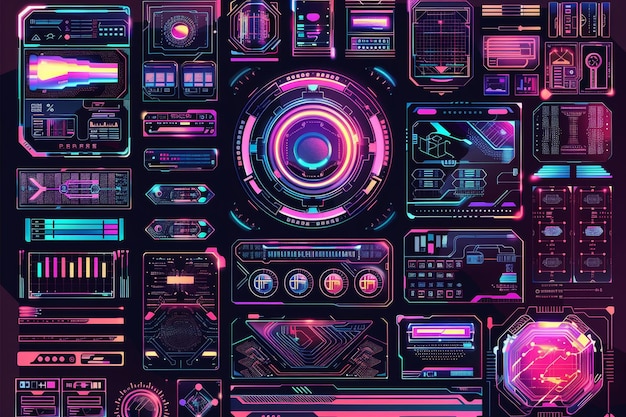 Premium Photo | A set of digital user interface HUD elements for UI UX ...