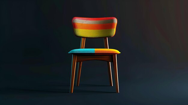 Photo set of dining chair 32 bit pixel with mid century modern design and game asset design concept art