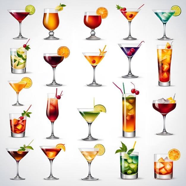 Photo set of drinks