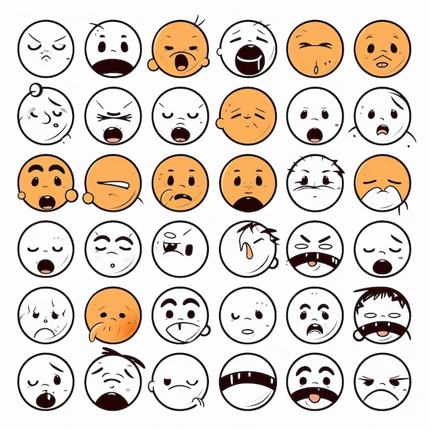 a set of emoji face