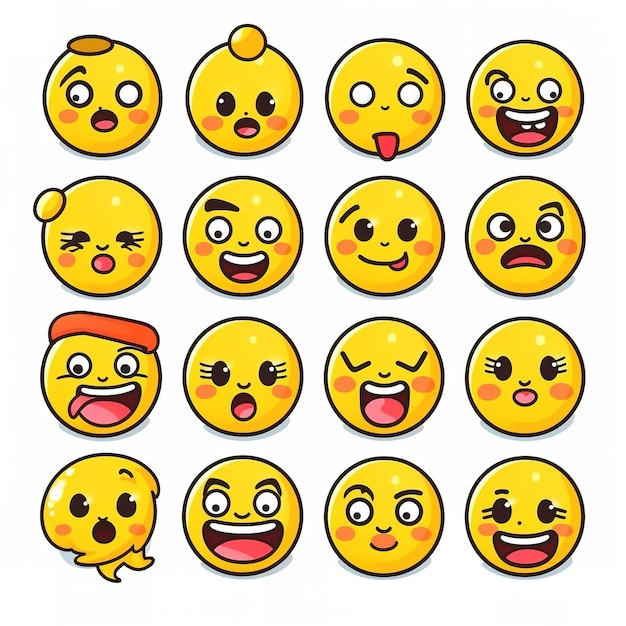 a set of emoji face