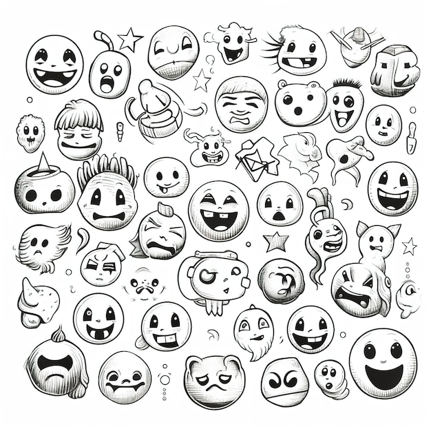 a set of emoji face