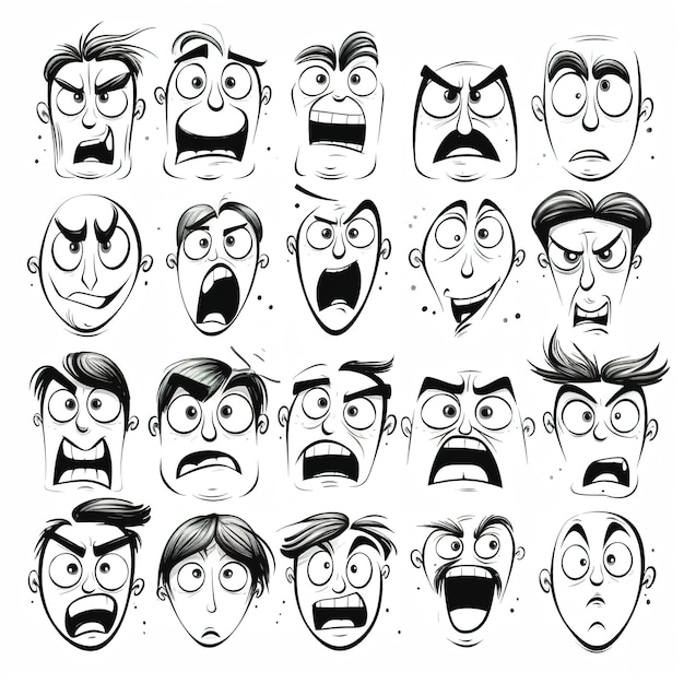 Photo a set of emoji face