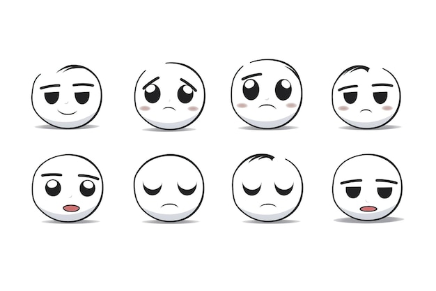 Photo a set of emoji face