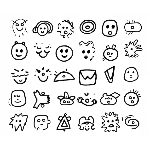 Photo a set of emoji face