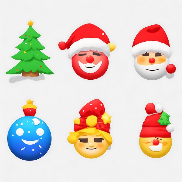 Photo set emoji giggly greetings merry christmas comics