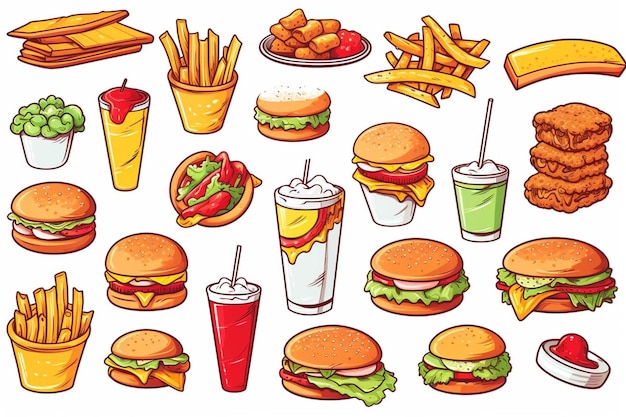 set of fast food