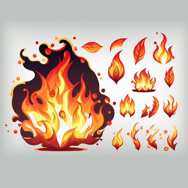 Foto cartone animato di set fire