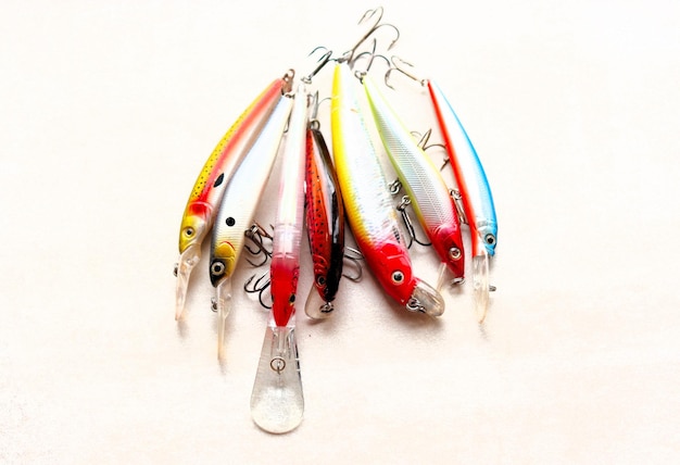 Set of fishing lures with triple hooks