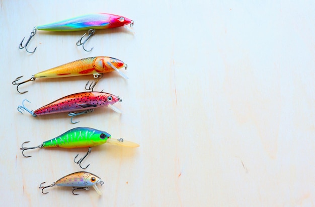 Set of fishing lures with triple hooks